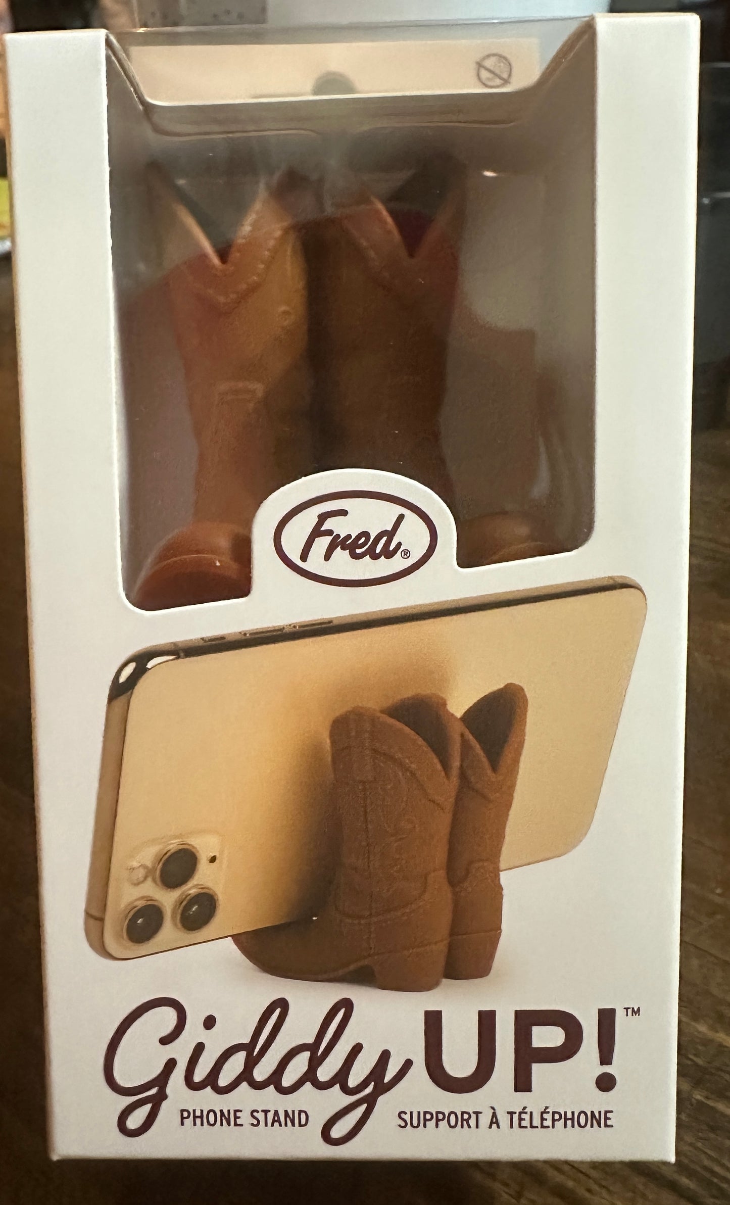 Giddy UP Brown Boots phone stand