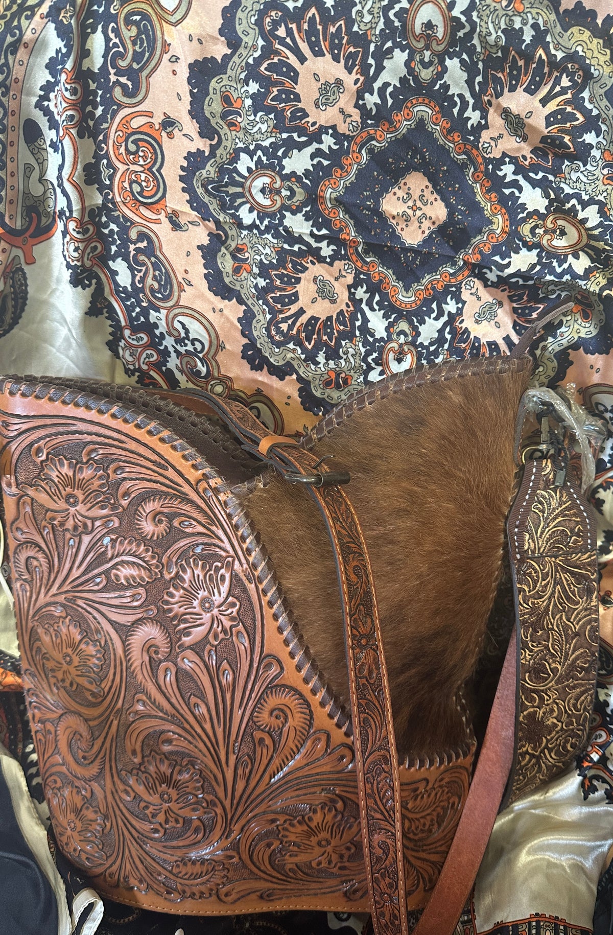 WL Tall Tool and Hide Brown Purse