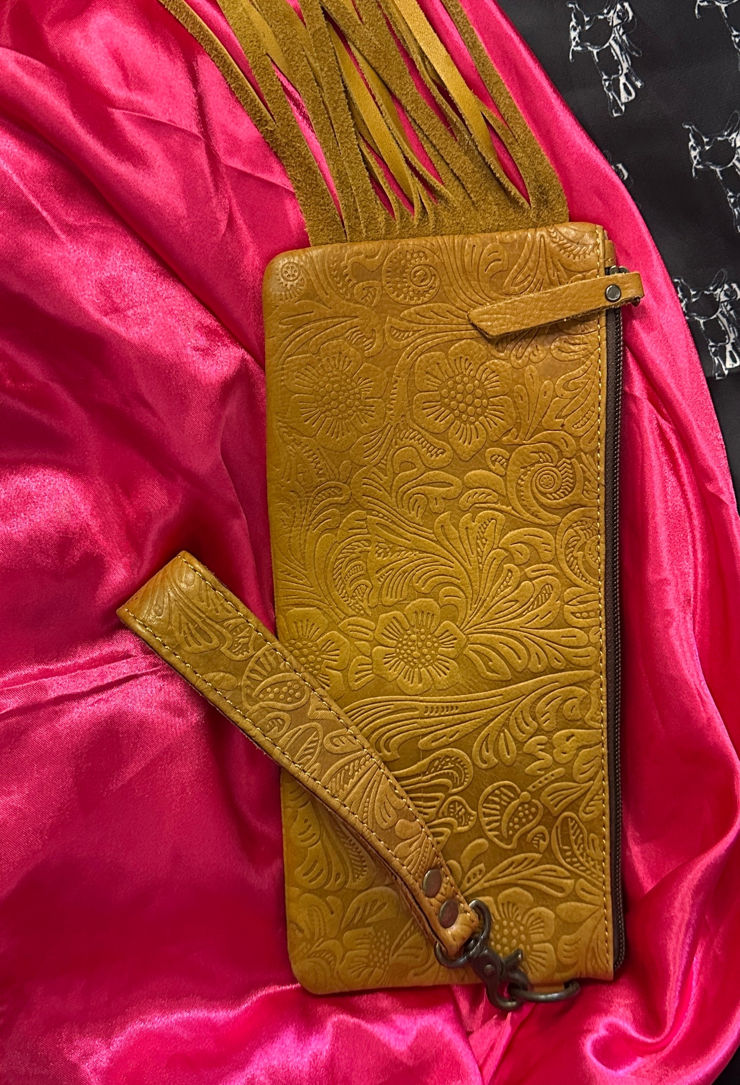 WL Tan Tool Fringe Wristlet