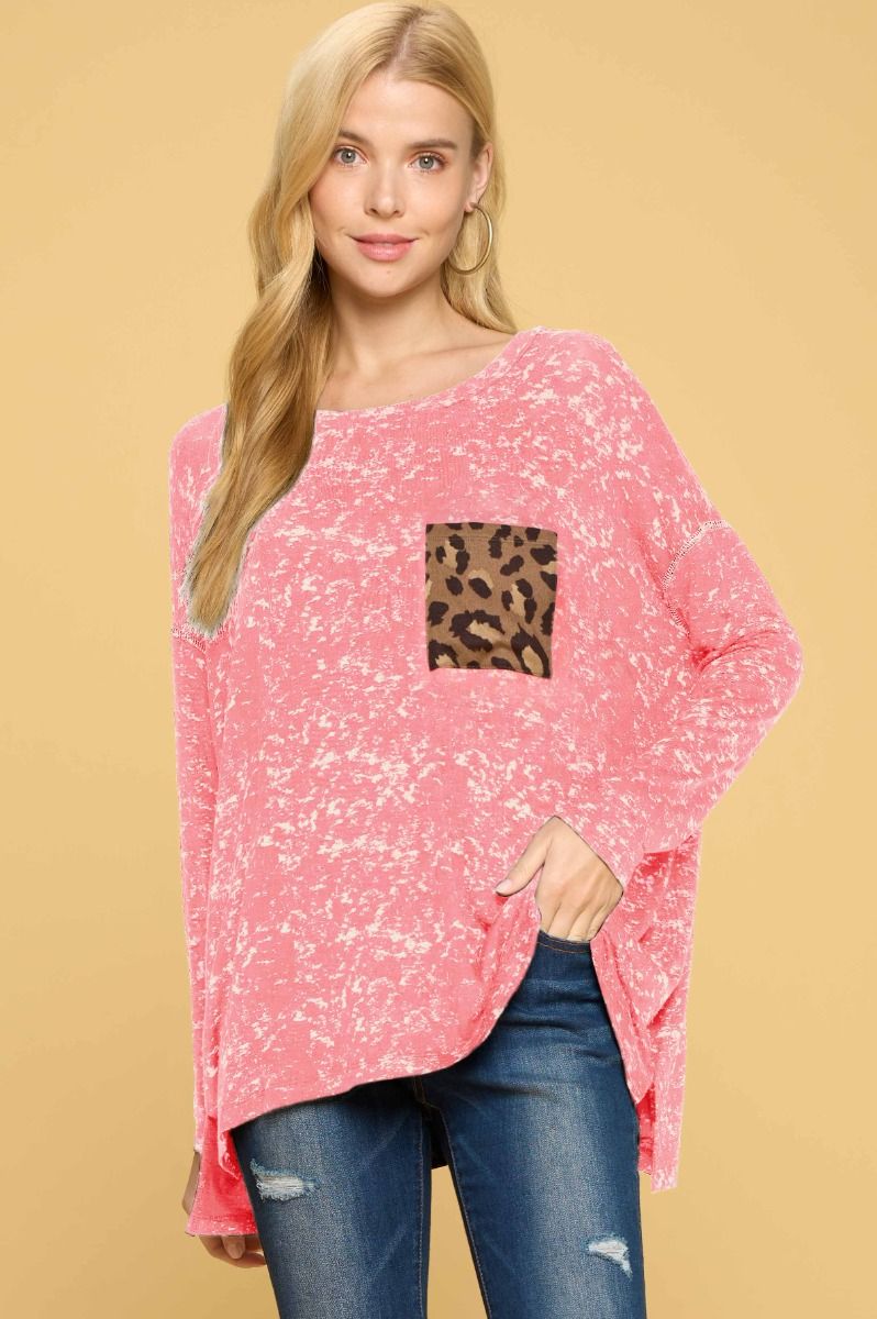 OD Bubble Gum with Leopard pocket top
