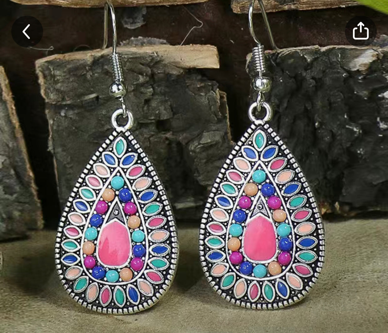 Multi color dangle earrings