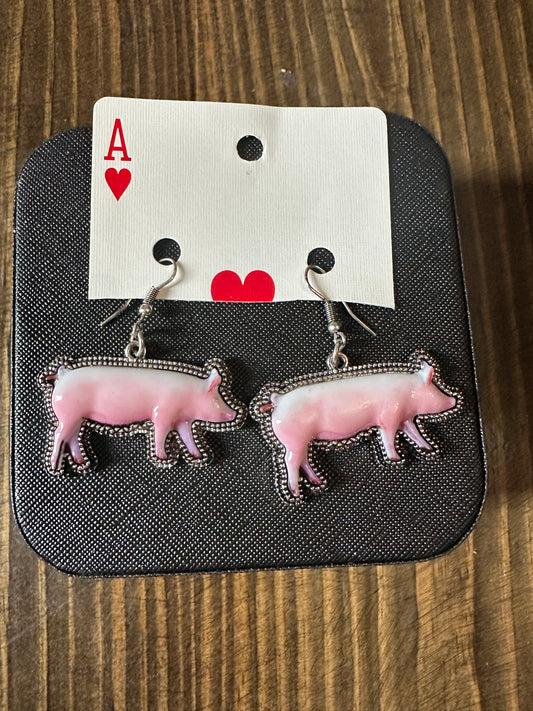 AG stock show pig earrings