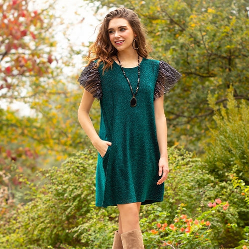 Teal Shimmer Dress