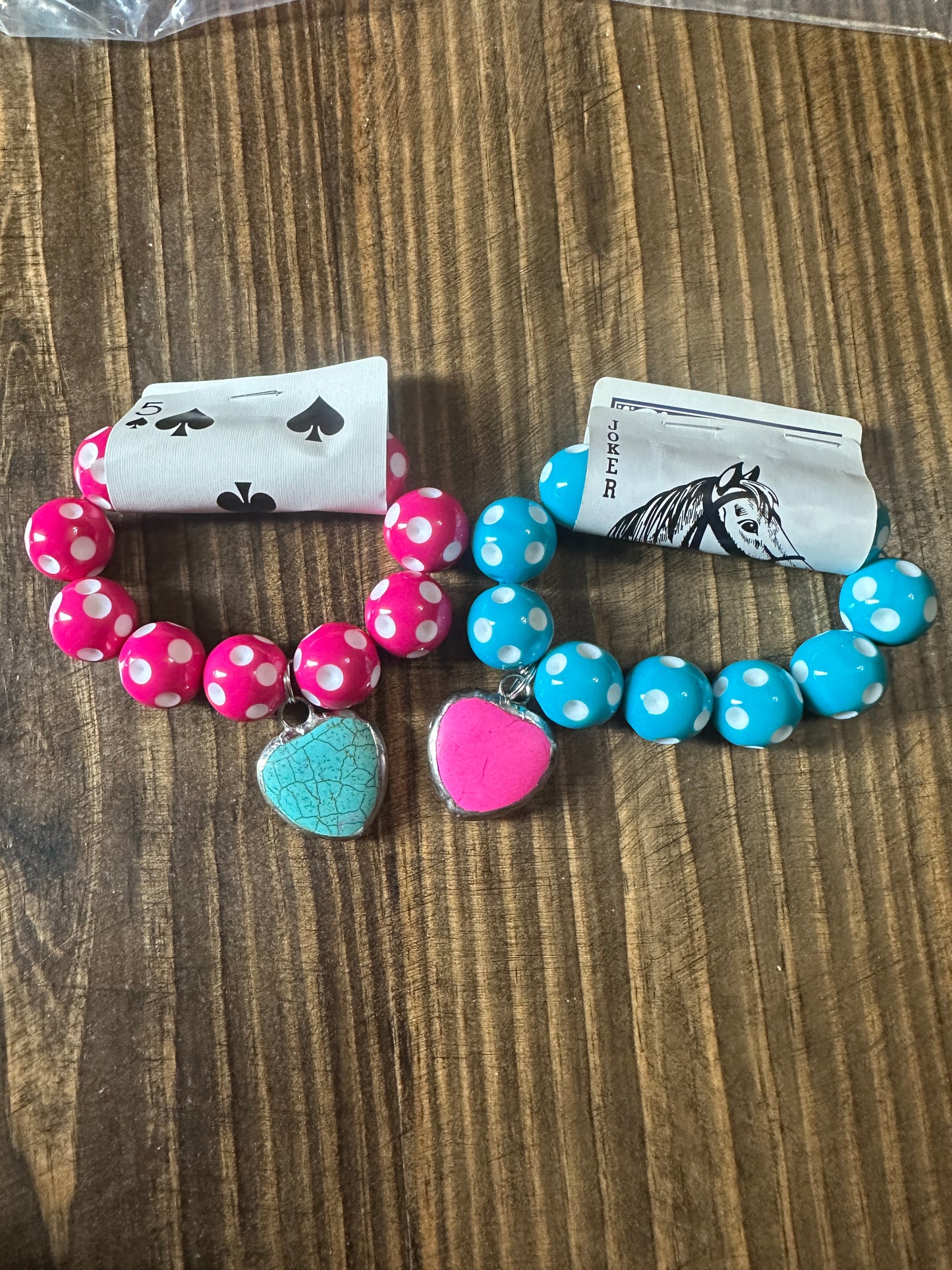 AG dice heart bracelets