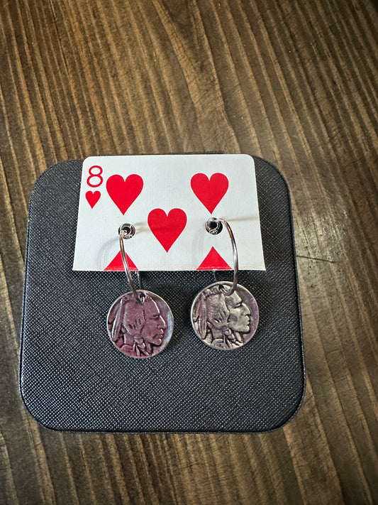 AG silver buffalo nickel earrings