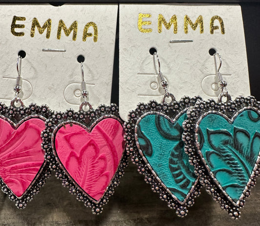 YW Western Heart Ear Rings