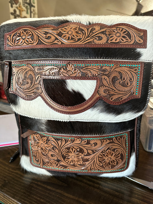 WL tooled cowhide backpack