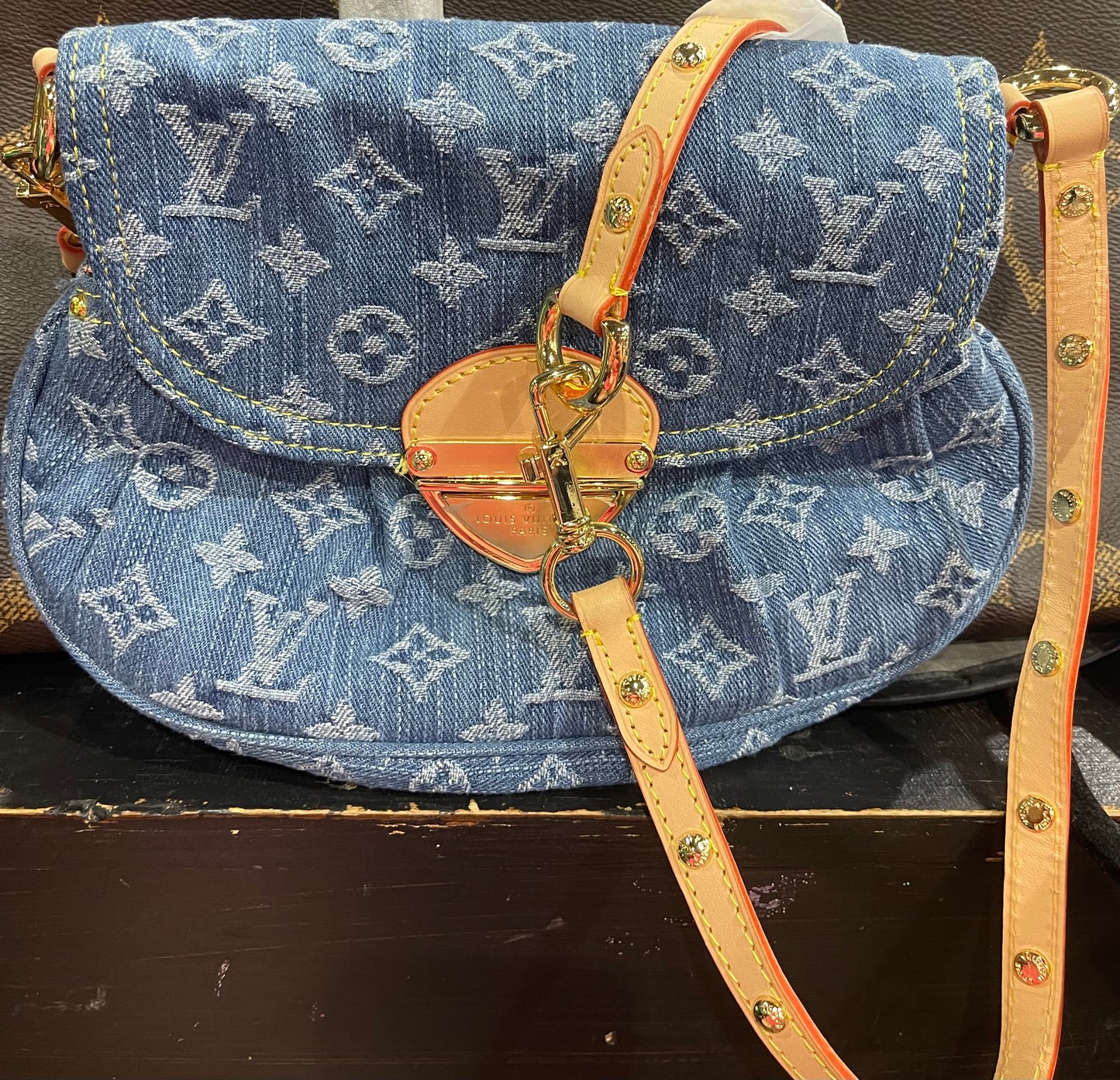 Nichole puffy denim crossbody