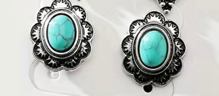 Turquoise & Silver Studs