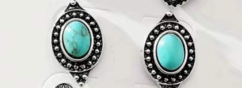 Turquoise & Silver Studs