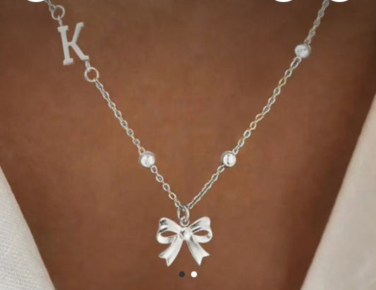 HB Letter Bow Necklace