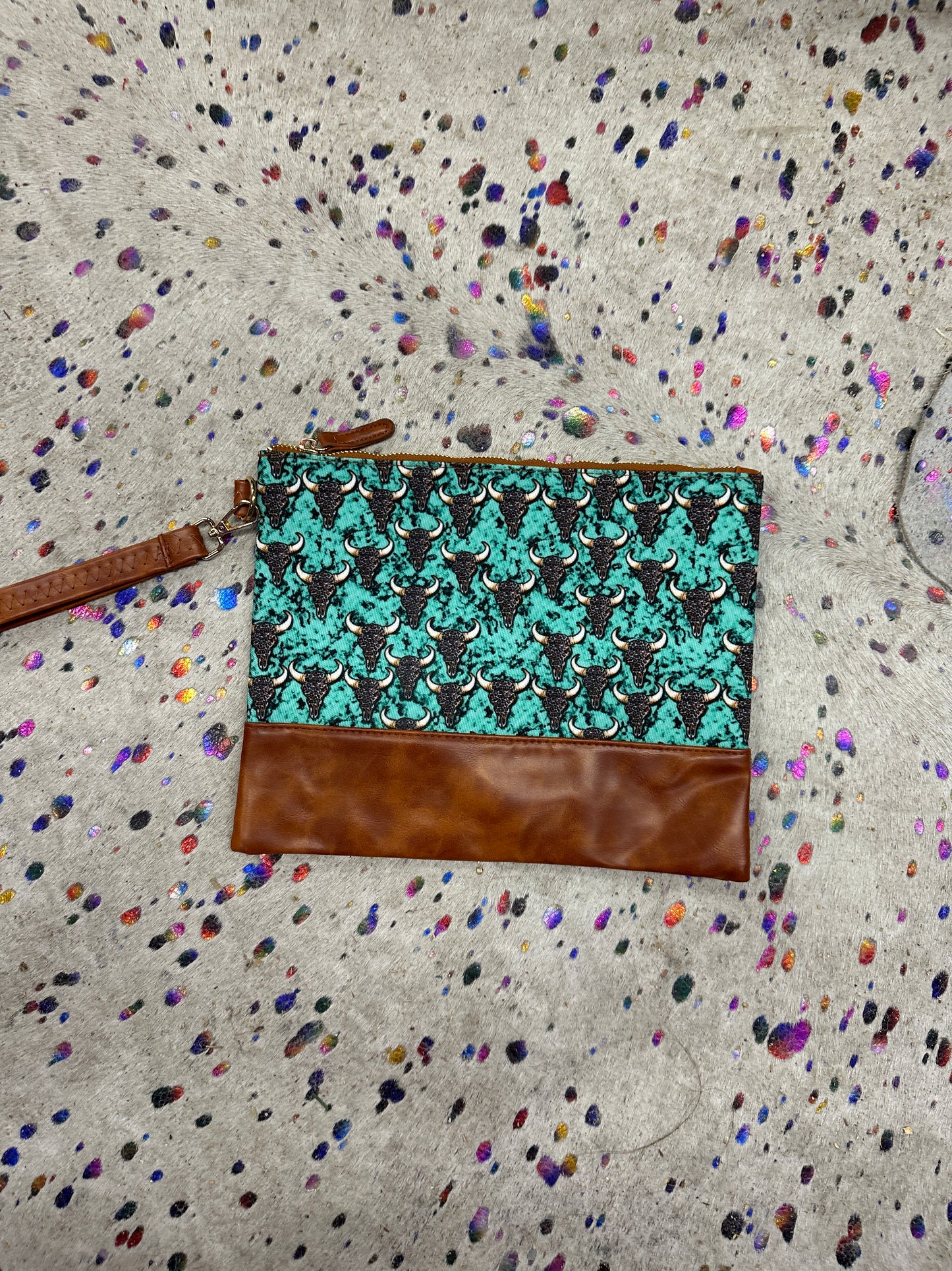 Turquoise wristlet