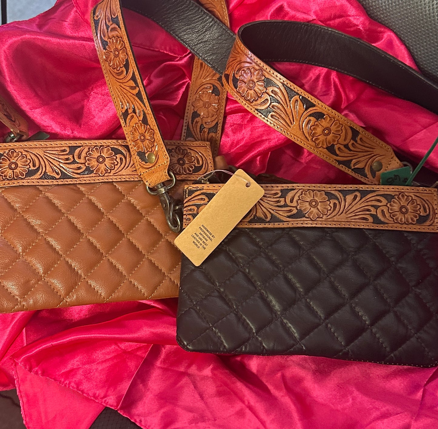 WL Small Tooled and Quilted Cross Body