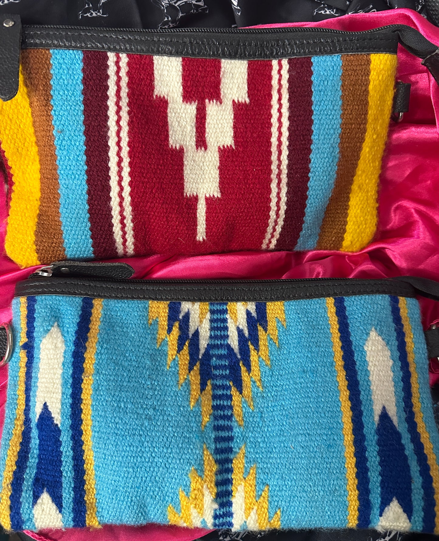 WL Blue Saddle Blanket Hide Crossbody