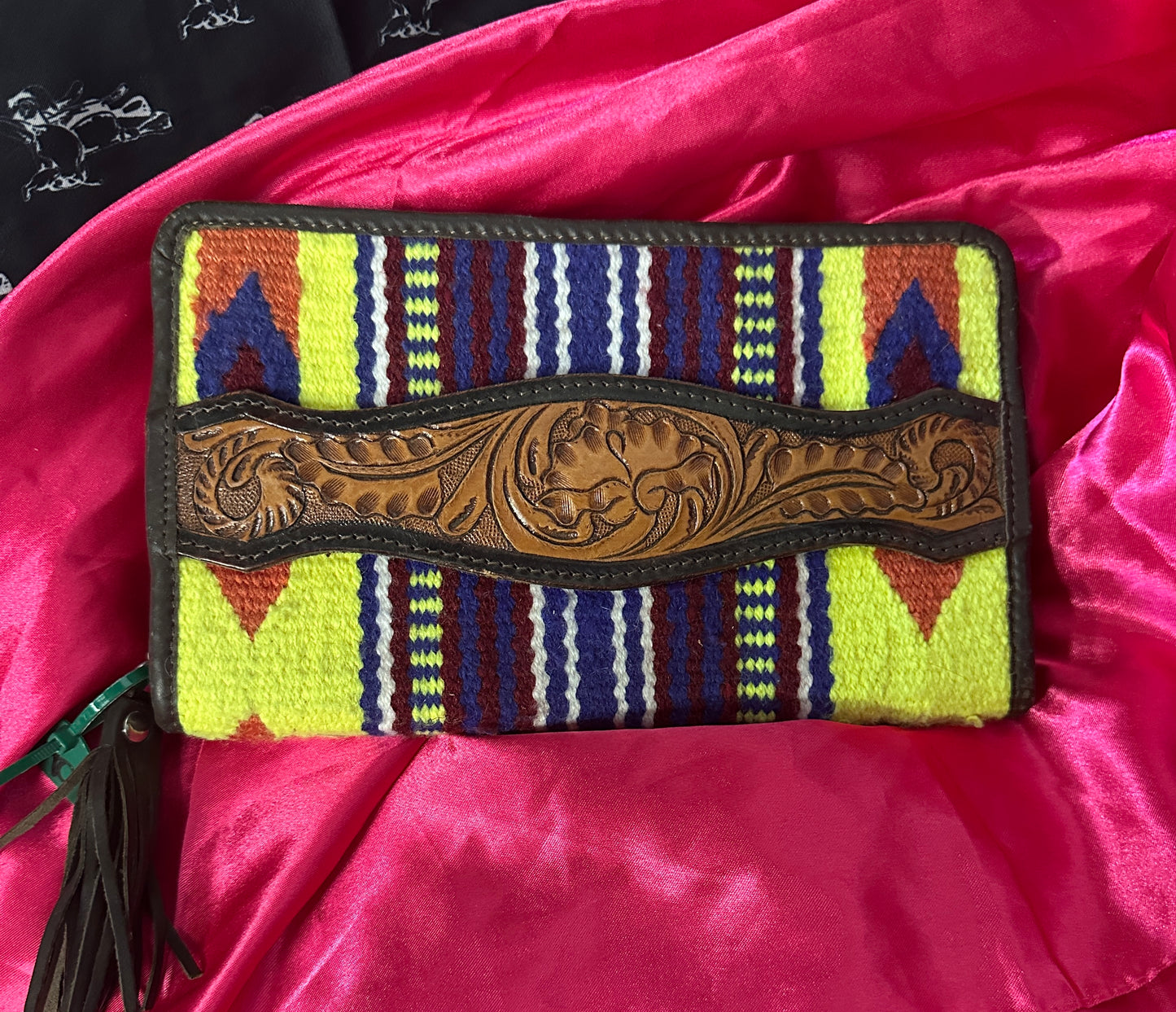 WL Brown Tool Neon Saddle Blanket Wallet