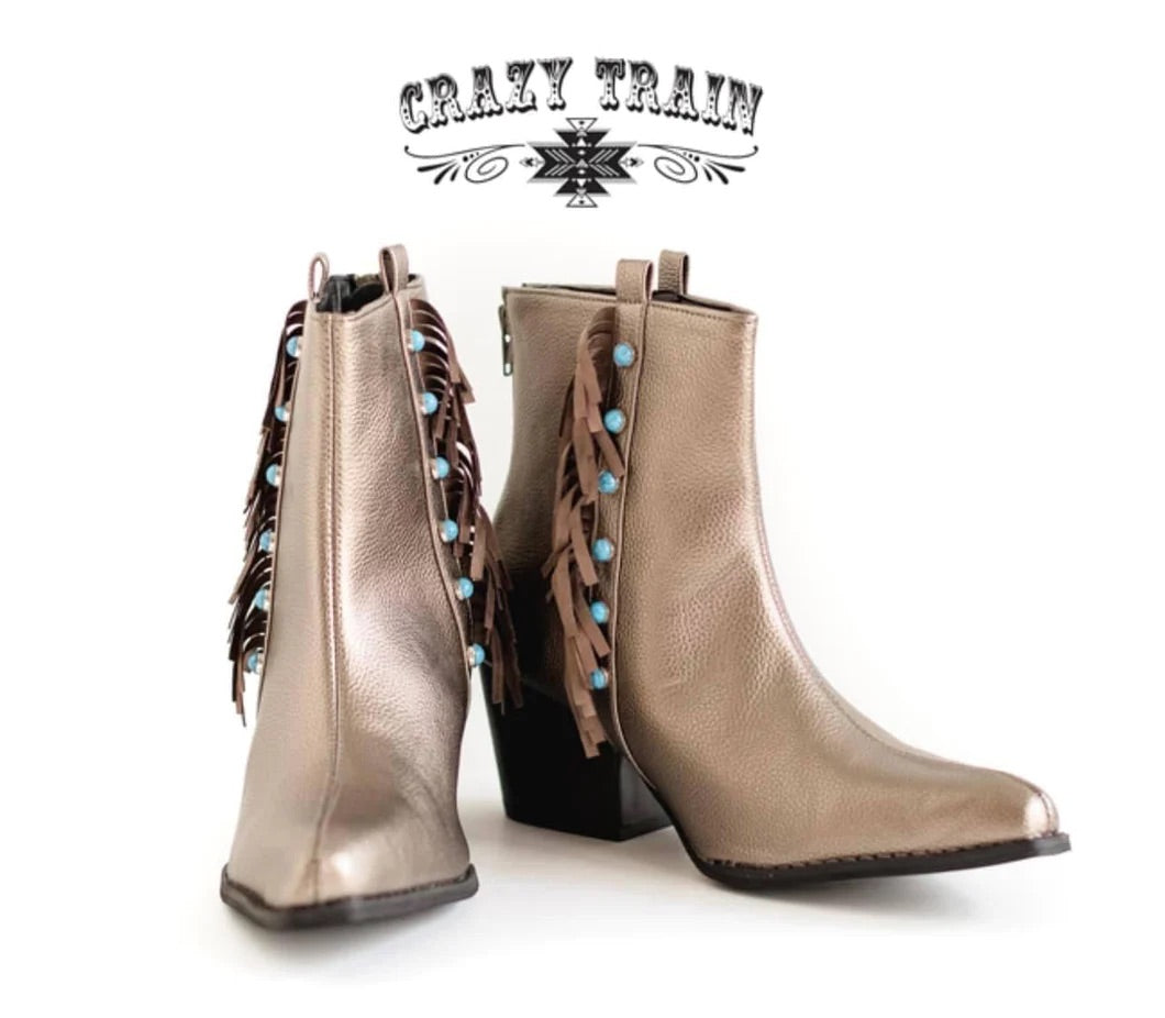 Crazy Train Silver Booties