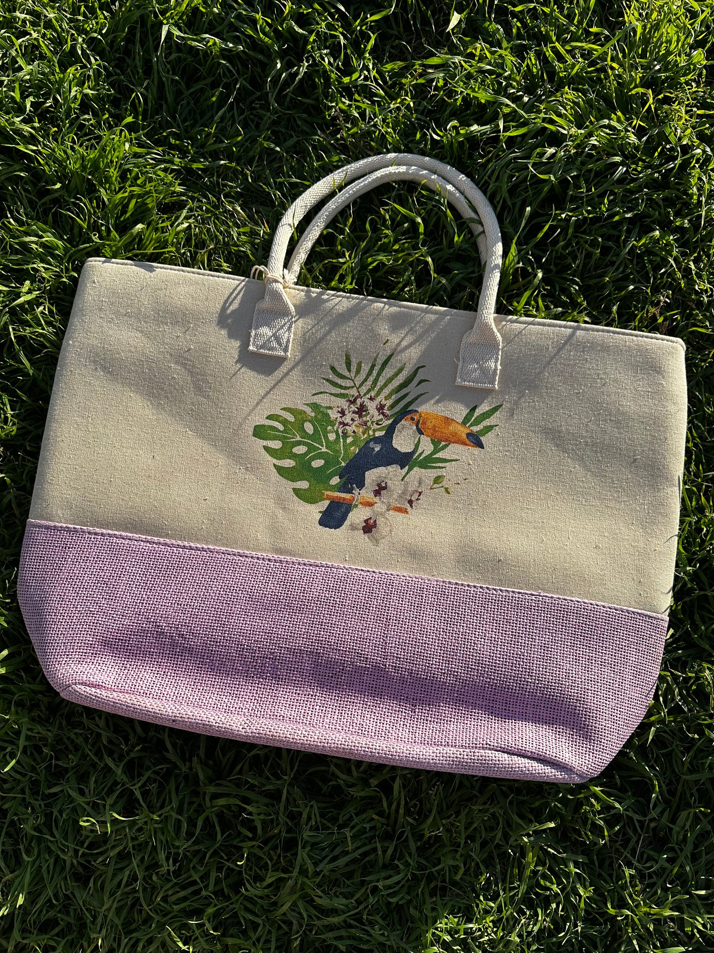 Purple & White Toucan Bag