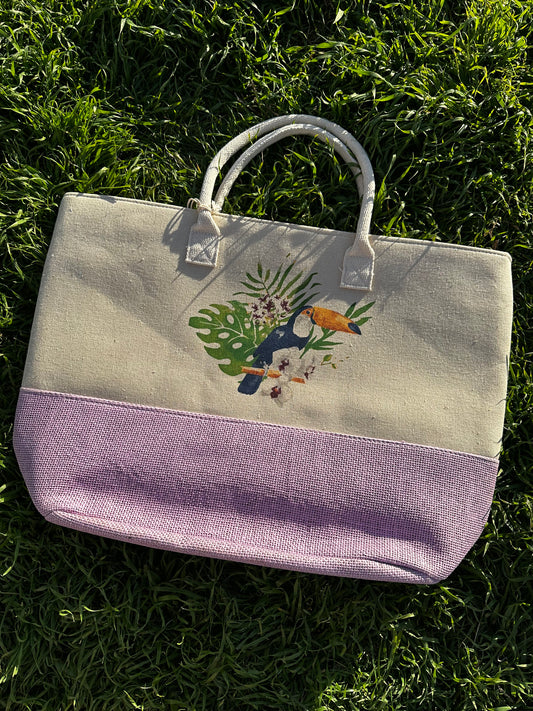 Purple & White Toucan Bag