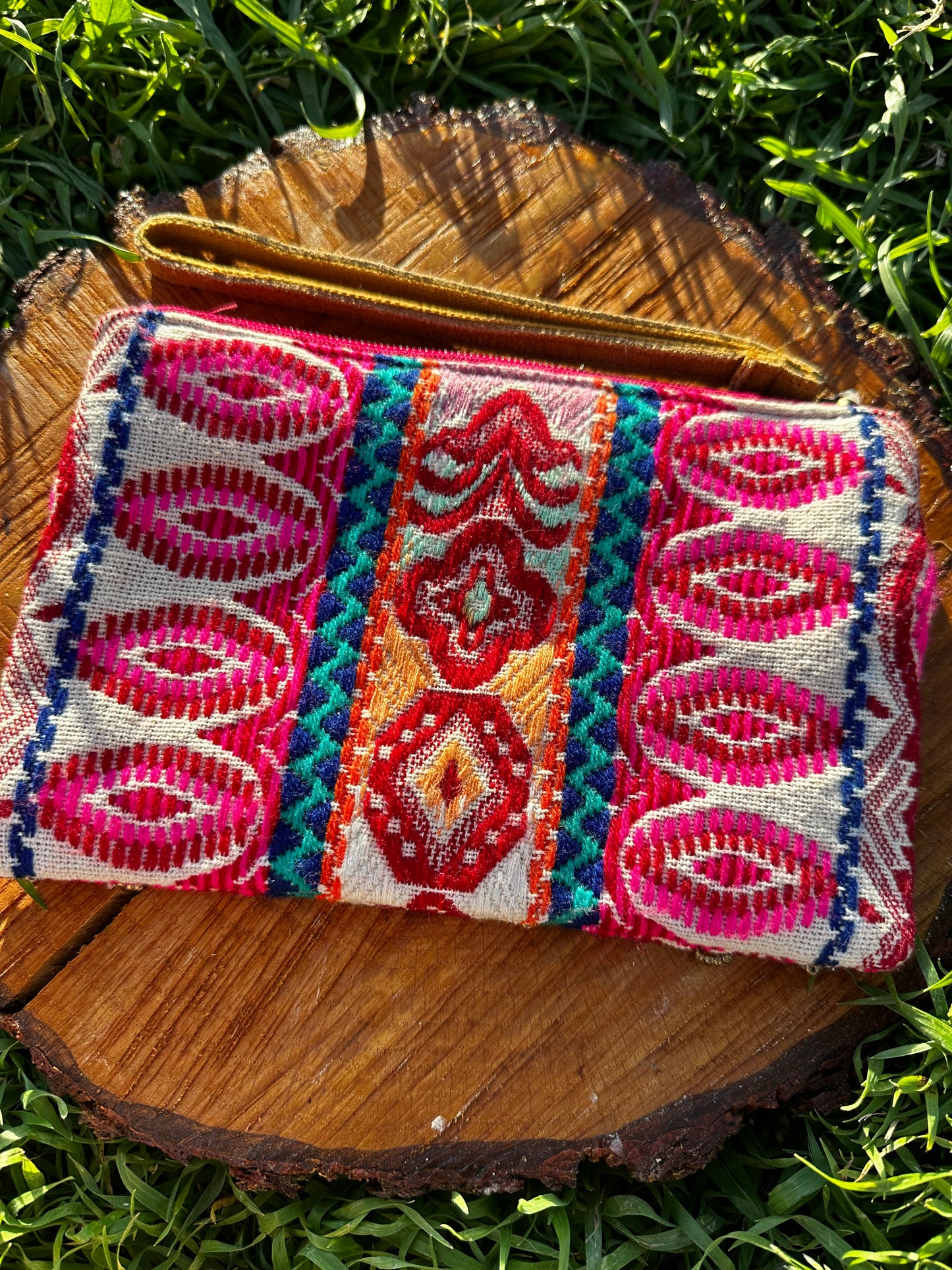 Pink Beaded Wristlet