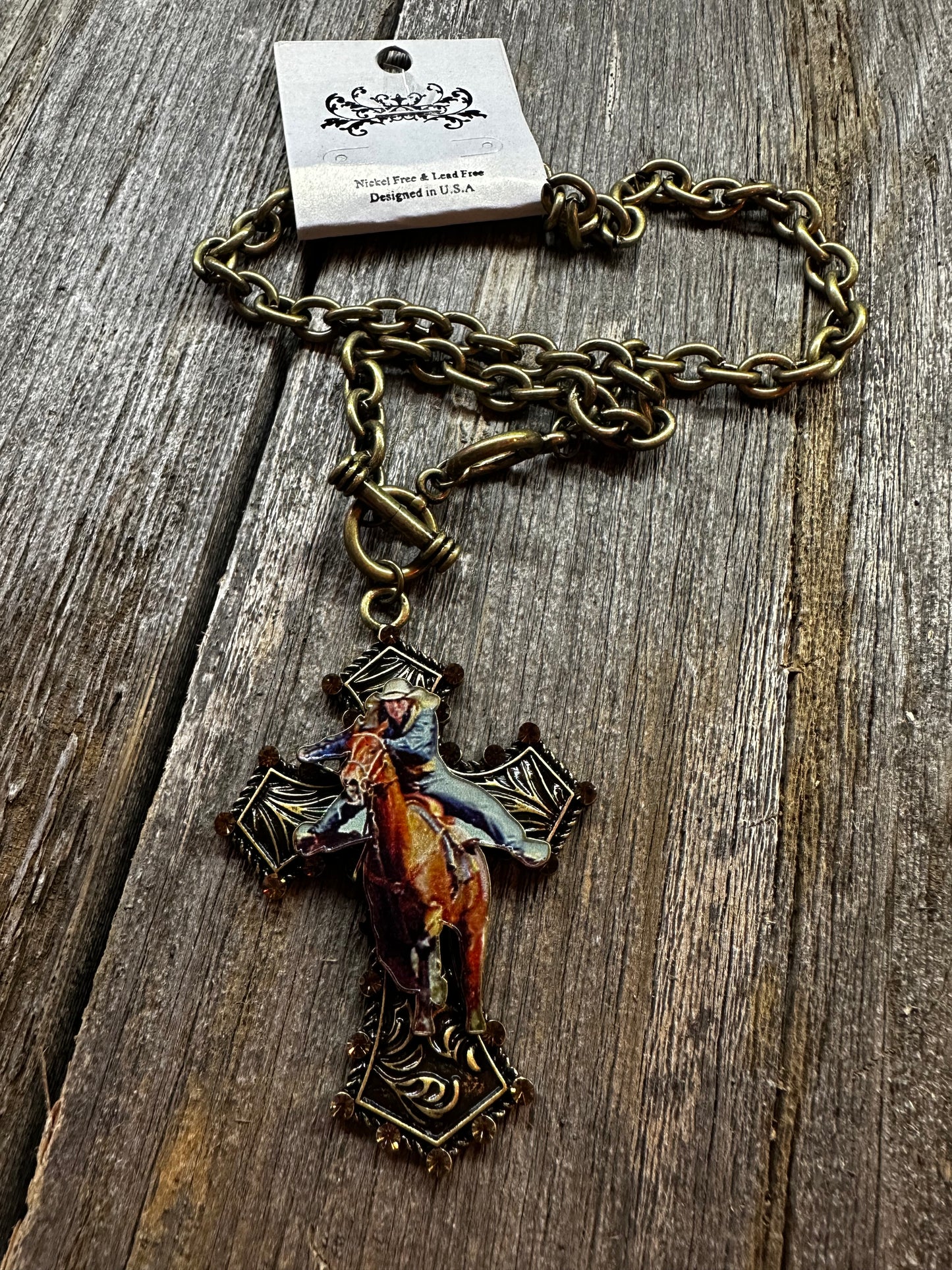 Barrel Race Cross Necklace