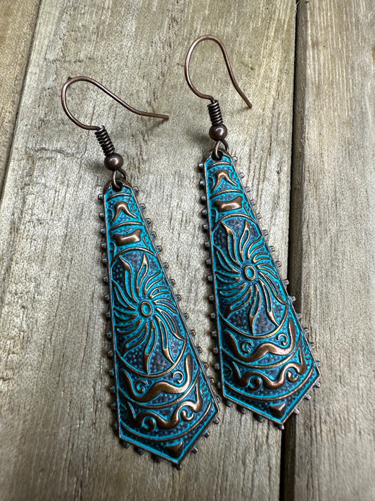 Copper & Turquoise Dangle Earrings