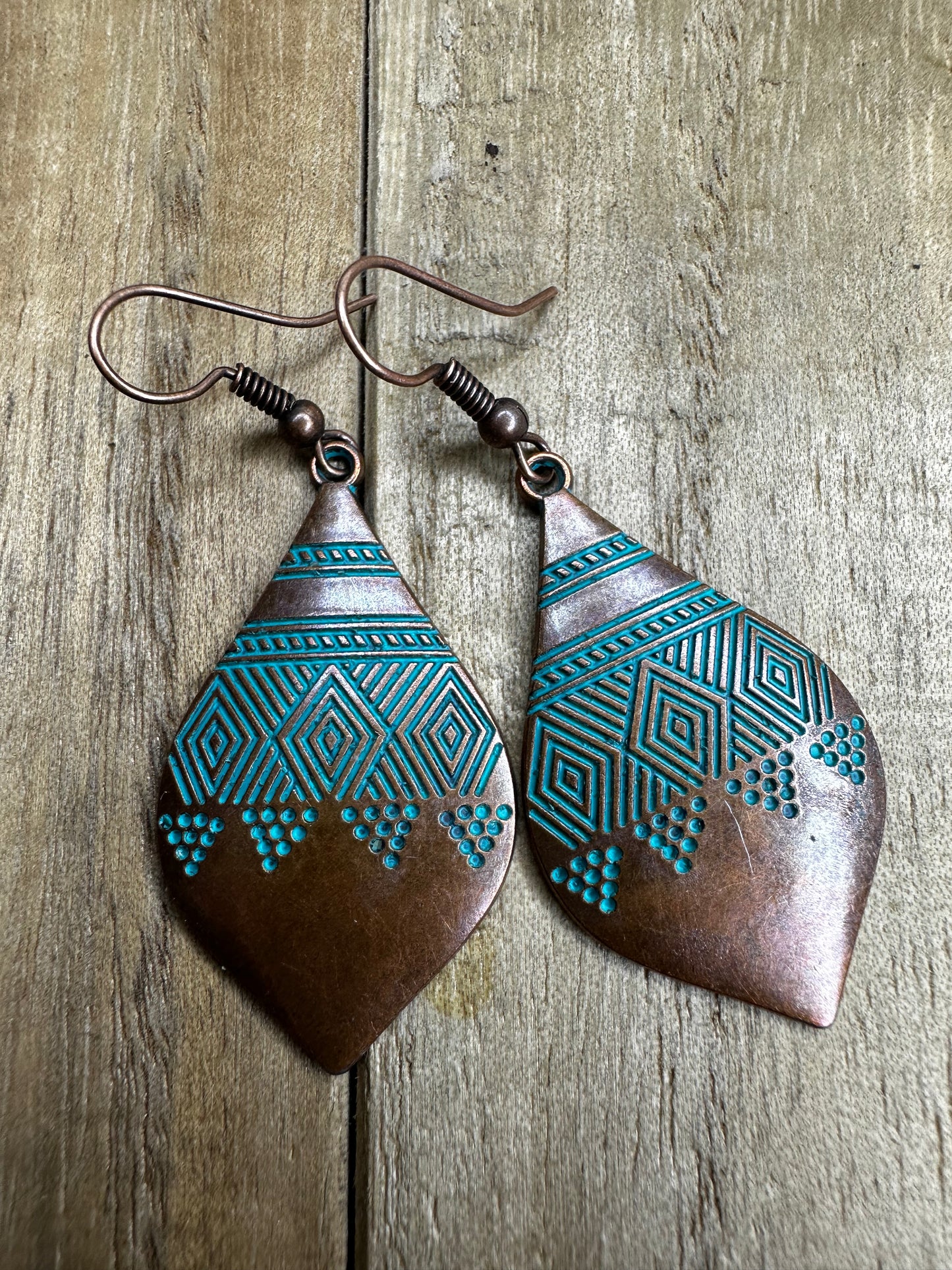 Copper & Turquoise Dangle Earrings