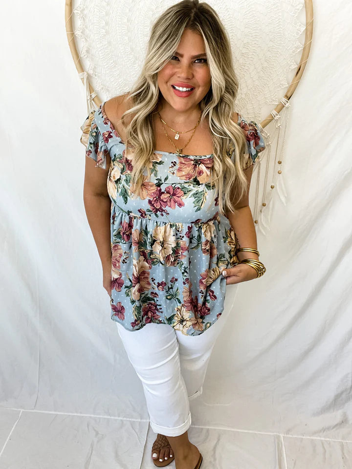 Sloane Blue Floral Top