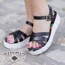 Crazy Train Errday black Aztec wedge